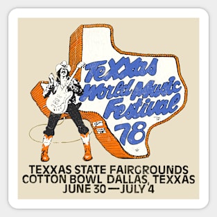 Texxas World Music Festival 78 Sticker